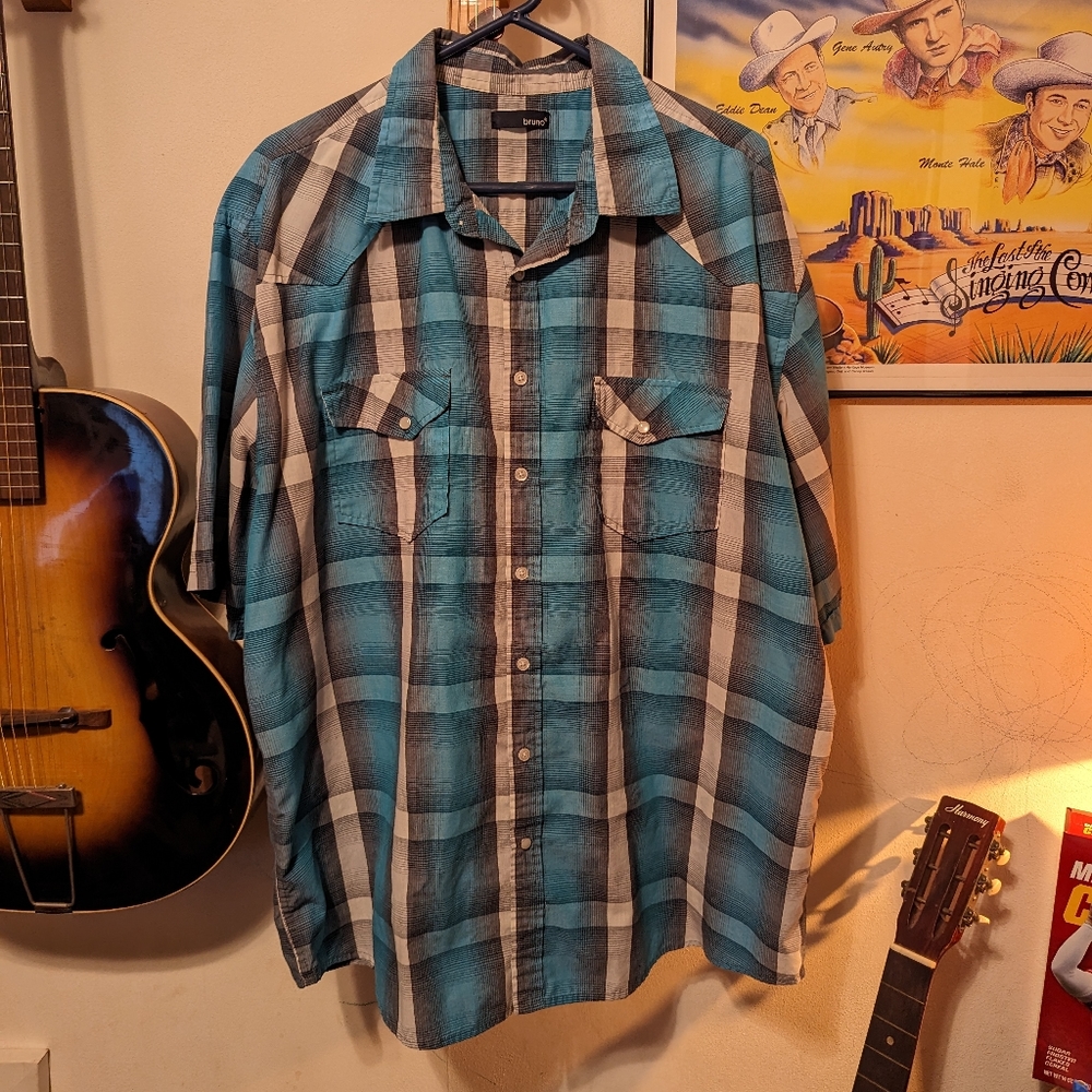 Men's short sleeve button down shirt - 2XLT